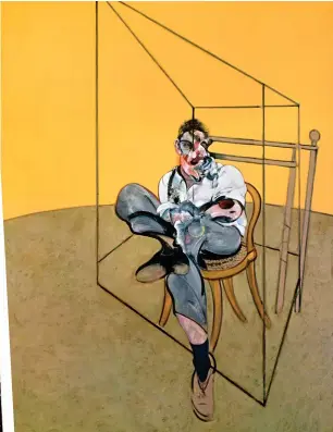  ?? ?? VISIONARY: Bacon, left, and part of his triptych of Lucian Freud, 1969