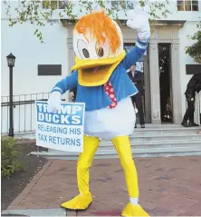  ?? CQ ROLL CALL VIA AP ?? QUACKED CONCEPT: A video released by Project Veritas Action shows a Democratic operative saying that Hillary Clinton came up with the idea of using Donald Duck mascots to shadow Donald Trump.