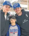  ?? CONTRIBUTE­D ?? Danielle Levatte, centre, with Grayson Cameron, left, and Tyler Smith at a Gretzky Hockey School camp in Edmonton in 2019. Cameron and Smith were junior coaches at the camp and are two of the 13 survivors of the Humboldt Broncos bus accident which resulted in the death 16 people in April 2018.