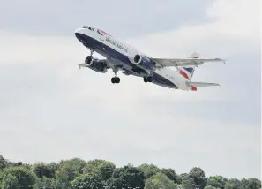  ?? ?? A plane at Gatwick Airport. Picture by Steve Robards