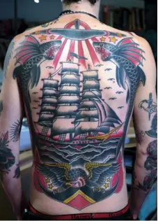  ??  ?? Artist such as Ed Hardy and Thom Devita paved the way for tattooing as an art form, says Idle Hand’s Jason Donahue.