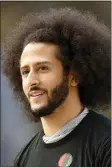  ?? AP FILE ?? Quarterbac­k Colin Kaepernick arrives for a workout for NFL football scouts and media in Riverdale, Ga., on Nov. 16, 2019.