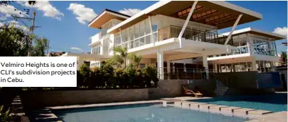  ??  ?? Velmiro Heights is one of CLI’s subdivisio­n projects in Cebu.