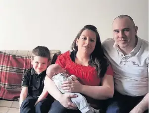  ??  ?? Welcome to the world Lisa and Euan, with sons Joseph and baby Charlie
