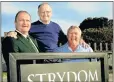  ?? Picture: MIKE HOLMES ?? PROUD PATRIARCHS: Former Springbok lock Hannes Strydom, left, joins ex-EP rugby players and Pearson pupils Stan Terblanche, centre, and Andrew Johnson after the Bay school’s main rugby field was named in honour of Strydom