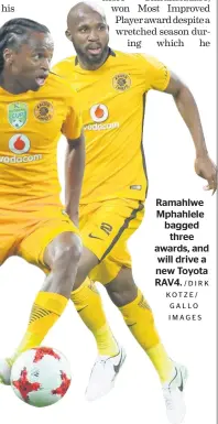  ?? /DIRK KOTZE/ GALLO IMAGES ?? Ramahlwe Mphahlele bagged three awards, and will drive a new Toyota RAV4.