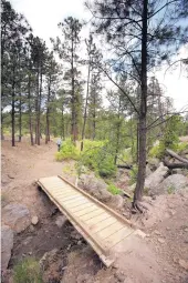  ?? BRIAN VANDER BRUG/LOS ANGELES TIMES ?? ABOVE: The South Fork of Acid Canyon was a dumping ground for treated and untreated liquid radioactiv­e and hazardous waste from the Los Alamos National Lab’s first plutonium processing building and waste treatment facility.