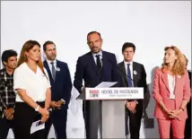  ??  ?? Le Premier ministre était entouré des ministres, Marlène Schiappa, Christophe Castaner et Nicole Belloubet. (Photo AFP)