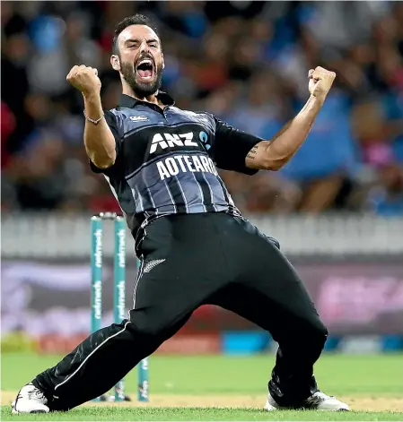  ?? GETTY IMAGES ?? Daryl Mitchell has a big chance to nail down a regular spot in New Zealand’s Twenty20 team when the series against the West Indies begins tomorrow night.