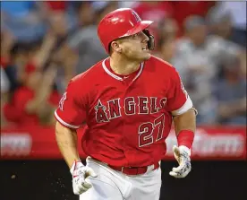  ?? ALLEN J. SCHABEN / LOS ANGELES TIMES ?? Angels outfielder Mike Trout, who is working on perhaps the best season of his stellar career, was selected for the seventh straight year.