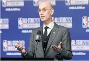  ?? AFP ?? Adam Silver, commission­er of the NBA, speaks at a recent press conference.