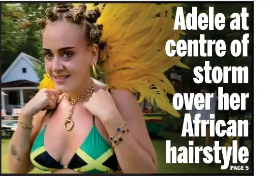  ??  ?? Hair-raising: Singer faces claims of cultural appropriat­ion over her ‘Bantu knots’ in honour of Notting Hill Carnival