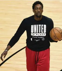  ?? DAVID SANTIAGO dsantiago@miamiheral­d.com ?? Heat center Bam Adebayo will work on incorporat­ing the three-point shot or more post moves into his repertoire in the offseason to diversify his game as a scorer.