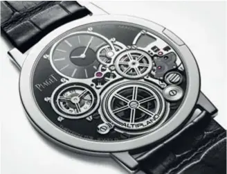  ??  ?? Piaget has reimagined many of the fundamenta­ls of watchmakin­g with the Altiplano Ultimate Concept.