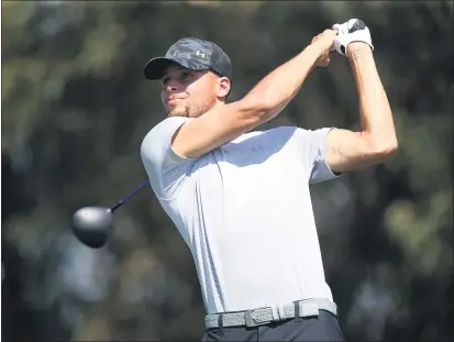  ?? ANDA CHU — BAY AREA NEWS GROUP, FILE ?? The Warriors’ Stephen Curry tees off on the 13th hole during a practice round at the 2017 Ellie Mae Classic at TPC Stonebrae in Hayward. San Francisco parks officials voted Thursday to push along changes to the city’s deal with the PGA Tour.