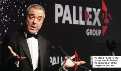  ?? ?? NO COLD FEET: TV star James Nesbitt hosted the celebratio­n of the company’s success