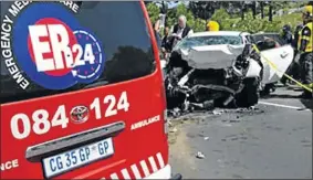  ?? PHOTO: ER24 ?? Many road accidents are caused by a lack of respect for traffic and driving laws, says reader.