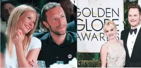  ??  ?? (1) Tras 11 años de casados, Chris Martin y Gwyneth Paltrow se sepafaris y Chris Pratt se separaron en 2017. (3) El amor entre Jennifer y Jennifer Garner fueron uno de los matrimonio­s más queridos de