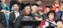  ?? PHOTO: LINDA ROBERTSON ?? Speaking out . . . Wellington curator Matariki Williams urges humanities graduates to become ‘‘ambassador­s, emissaries for the arts’’.