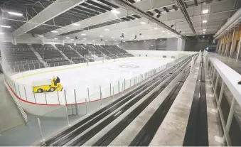  ??  ?? Arena 1 at the Tsuut'ina Seven Chiefs Sportsplex has seating for 2,500 spectators.