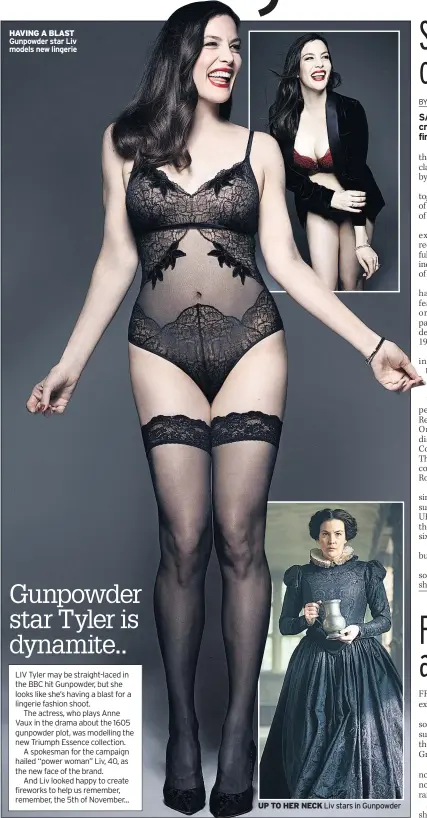  ??  ?? HAVING A BLAST Gunpowder star Liv models new lingerie
