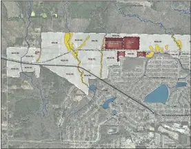  ?? Doug Walker ?? This map shows the properties available along Technology Parkway, the Berry Corporate Center. Properties in dark color are already occupied