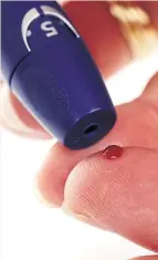  ??  ?? Finger-prick test is used by millions