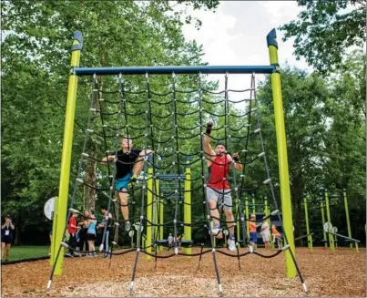  ?? PHOTO COURTESY OF LANDSCAPE STRUCTURES INC. ?? Another view of the type of obstacle course and activity equipment included in one of the coming new features at Lockman Park in Royal Oak.