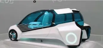 ??  ?? The Toyota FCV Plus is a fuel-cell concept car that is able to double as a home power source when not being driven. The car can generate electricit­y from both its own hydrogen and from a separate hydrogen supply.