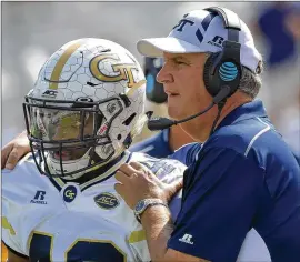  ??  ?? Georgia Tech coach Paul Johnson is expected to start QB TaQuon Marshall against North Carolina, but Tobias Oliver should see some snaps.