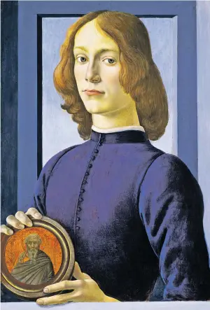  ?? [G. Clements/Corbis/VCG via Getty Images] ?? Botticelli­s „Junger Mann mit Medaillon“, erste Hälfte der 1480er-Jahre.