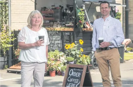  ??  ?? Barbara Lamb of the Coffee Box with Chris Ross, Managing Partner of Mckees and Founder of the SME Support Forum.