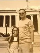  ?? ?? Cynthia Dearborn and her father in Athens in 1970