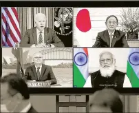  ??  ?? Even after Japanese Prime Minister Yoshihide Suga (top right) demits office, New Delhi can expect the relationsh­ip to strengthen further. India and Japan must continue to work together to build resilient supply chains, closer defence technology ties, and a joint strategy towards China