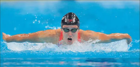  ??  ?? Mireia Belmonte disputará hoy la final de los 200 mariposa con el objetivo de completar la Triple Corona: ya es campeona olímpica y cuádruple vencedora europea y le falta el oro mundial