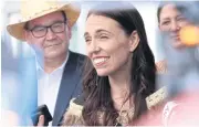  ?? AFP ?? Outgoing New Zealand Prime Minister Jacinda Ardern during her last public engagement visiting a Maori settlement in the North Island yesterday.