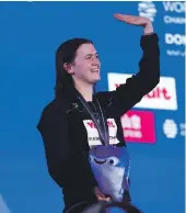  ?? GETTY IMAGES ?? Erika Fairweathe­r won the 400m freestyle at the World Aquatics Championsh­ips in Doha in February.