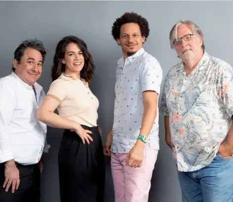  ??  ?? Cast members of the Netflix series Disenchant­ment, Matt Groening, Abbi Jacobson, Eric Andre and Josh Weinstein