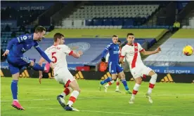  ??  ?? James Maddison’s goal seven minutes before half-time set up Leicester’s win over Southampto­n. Photograph: Ian Hodgson/NMC Pool