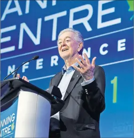  ?? CP PHOTO ?? Preston Manning speaks at the opening of the Manning Centre conference Friday in Ottawa.