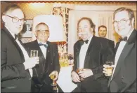  ??  ?? PAST MEMBERS: From left, Jim Lynch, Willis Hall, Tom Jackson, Robert Taylor; inset, the book of 27 rules remains the club’s guiding light – members can be fined for non-attendance at the AGM.