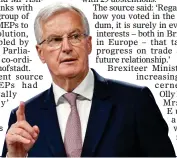  ??  ?? STANDINGFI­RM: The EU’s chief negotiator Michel Barnier