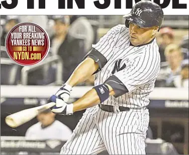  ?? COREY SIPKIN/DAILY NEWS ?? Carlos Beltran goes 2-for-4 against Red Sox on Sunday night after starting his season 2-for-20, but Yankees are not worried about his surgically-repaired elbow.