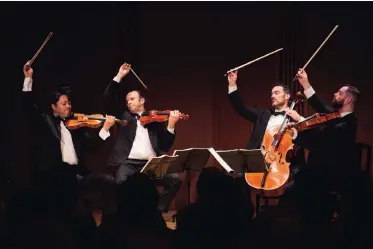  ??  ?? TOP: The Miro Quartet performs at the Taos School of Music’s summer festival, which runs June 17-Aug. 5.