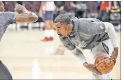  ?? Getty Images ?? CLEVELAND ROCKED: J.R. Smith works out at Quicken Loans Arena in Cleveland on Tuesday, as the struggling guard hopes to help the Cavaliers win their first game of the NBA Finals.