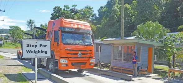  ?? Photo: Land Transport Authority ?? A truck at one of the weigh bridge.