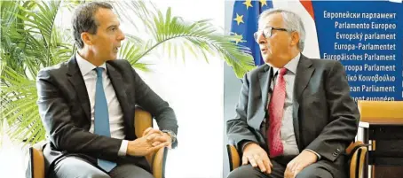  ?? BILD: SN/APA/BKA/ANDY WENZEL ?? Kanzler Christian Kern und der Präsident der EU-Kommission Jean-Claude Juncker.