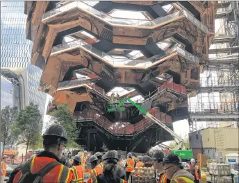  ?? PAULINE FROMMER PHOTO ?? The Vessel, the centrepiec­e of the new Hudson Yards developmen­t in New York City, will open March 15, 2019.