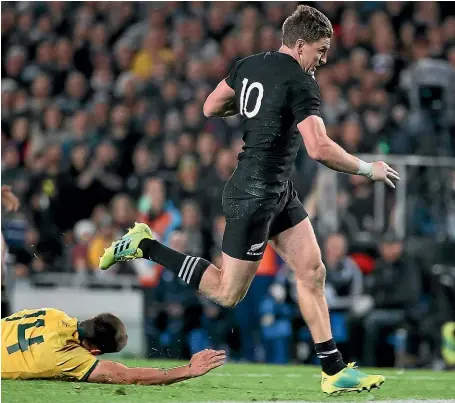  ?? GETTY IMAGES ?? Beauden Barrett may have torn the Wallabies apart last month with the No 10 jersey on his back, but it may not be his best position for the All Blacks.