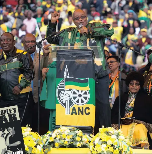  ?? PICTURE: JAMES OATWAY / REUTERS ?? President Jacob Zuma greets supporters at a rally to commemorat­e the 105th birthday of the ANC in Soweto earlier this year. Former MP Charles Nqakula says the party has lost its way.